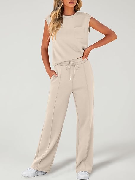 Elegante Vrouwelijke Tuta 2-Delig met Wijde Broek