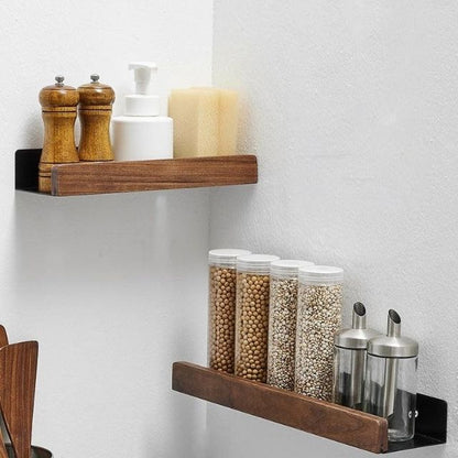 Wandrek Hout Badkamer Boorvrij Zelfklevend Houten Wandplank Keuken Badkamer Opbergplank Muurrek Organizer