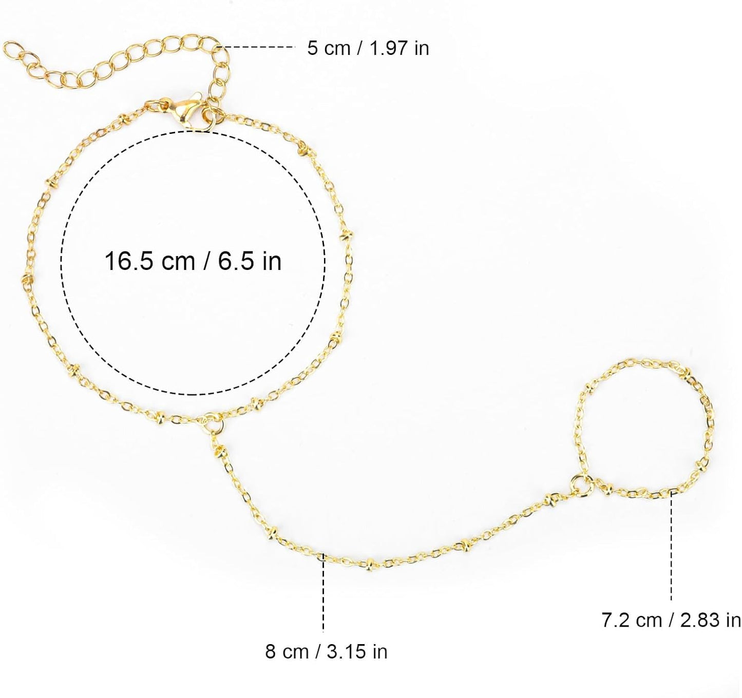 Gouden Handketting Armband Set voor Vrouw