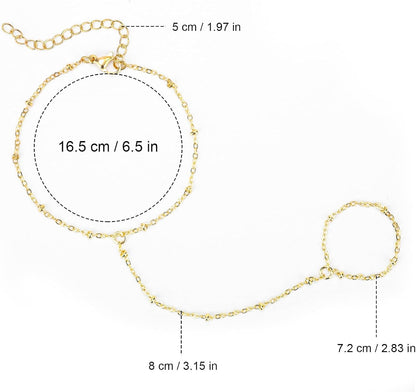 Gouden Handketting Armband Set voor Vrouw