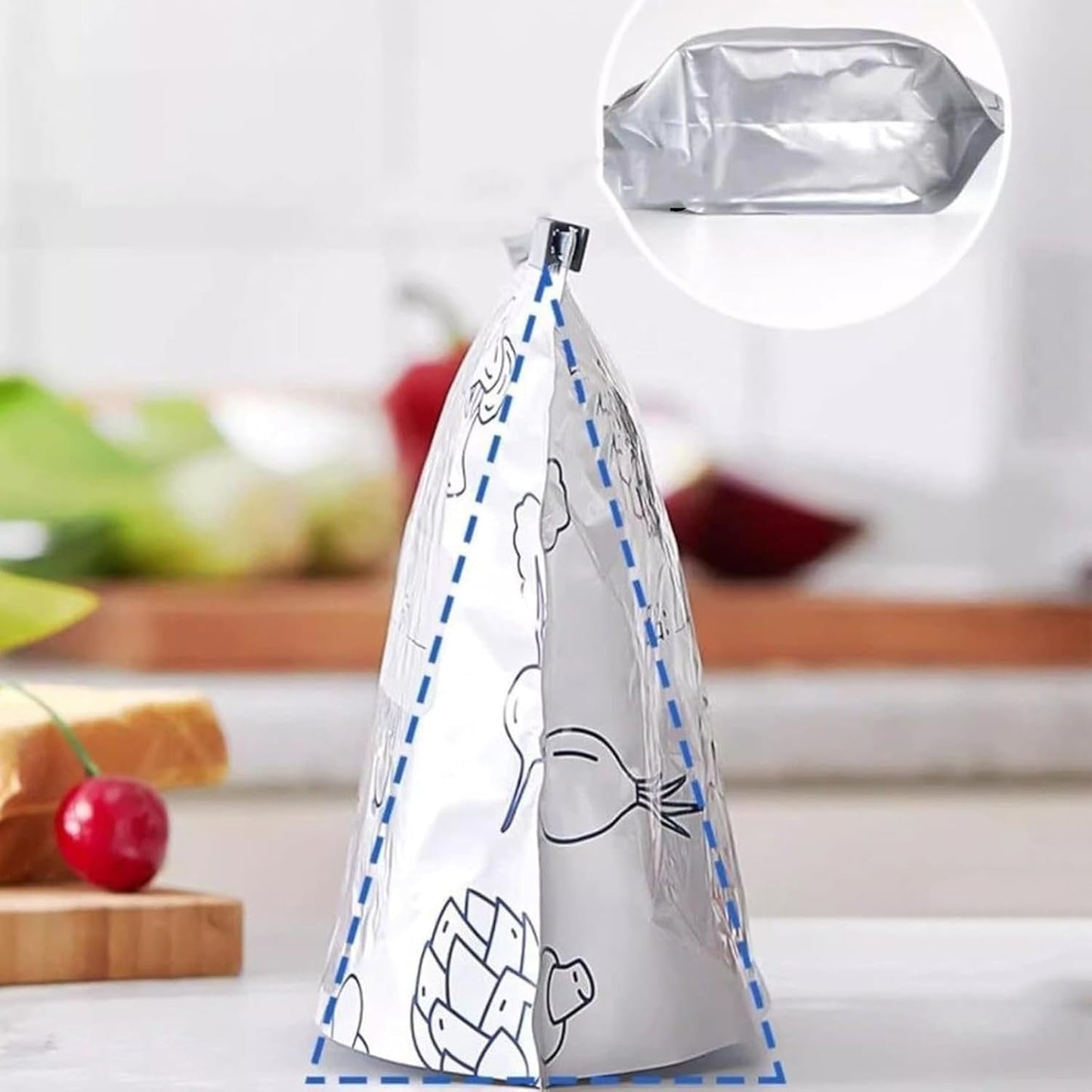 Herbruikbare Vershoudzakken met Zip-Sluiting Aluminium 20 Stuks Set voor Groenten Fruit Snacks Koelkast
