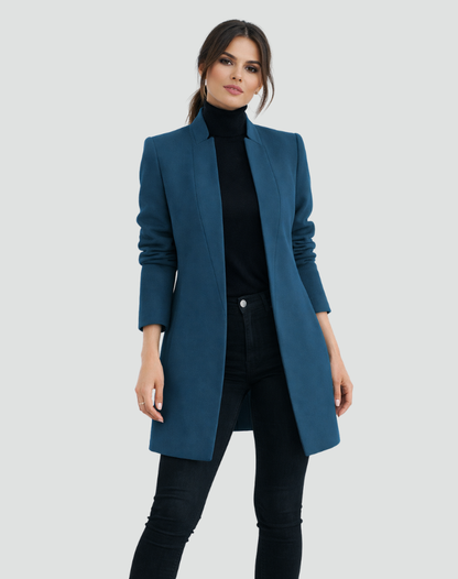 Damesjas Wollen Klassieke Ronde Hals Regular Fit