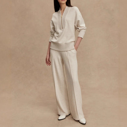 Dames Gebreide Set: Trui en Broek Warm Comfortabel