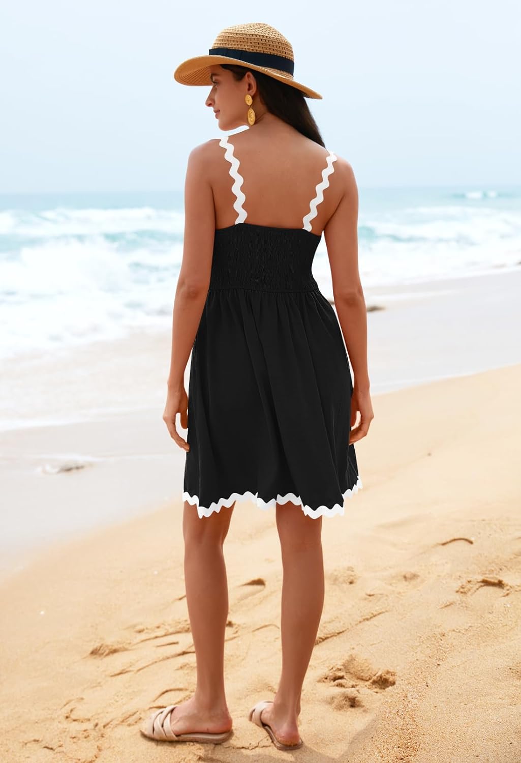 Mouwloze Zomerjurk Mini Spaghettibandjes Strandjurk