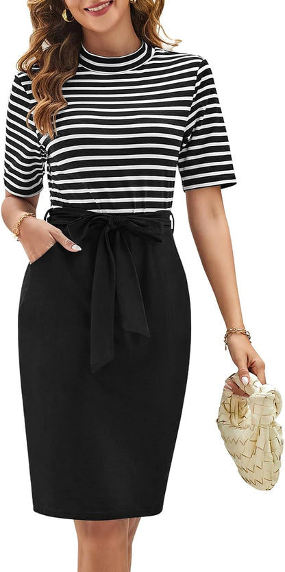 Zomerjurk Midi Gestreept T-shirt Jurk voor Vrouw