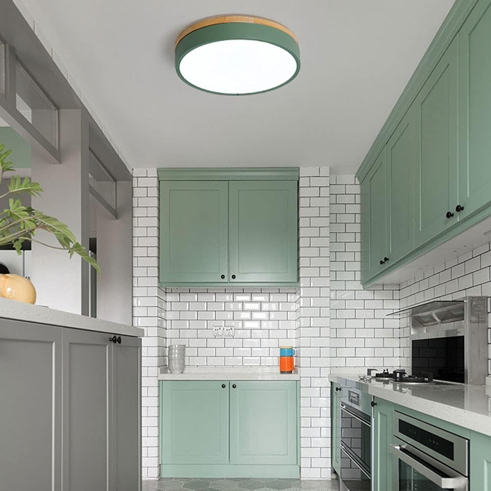 Ronde Plafondlamp met LED en Natuurlijk Hout — Scandinavisch Design met Dimfunctie