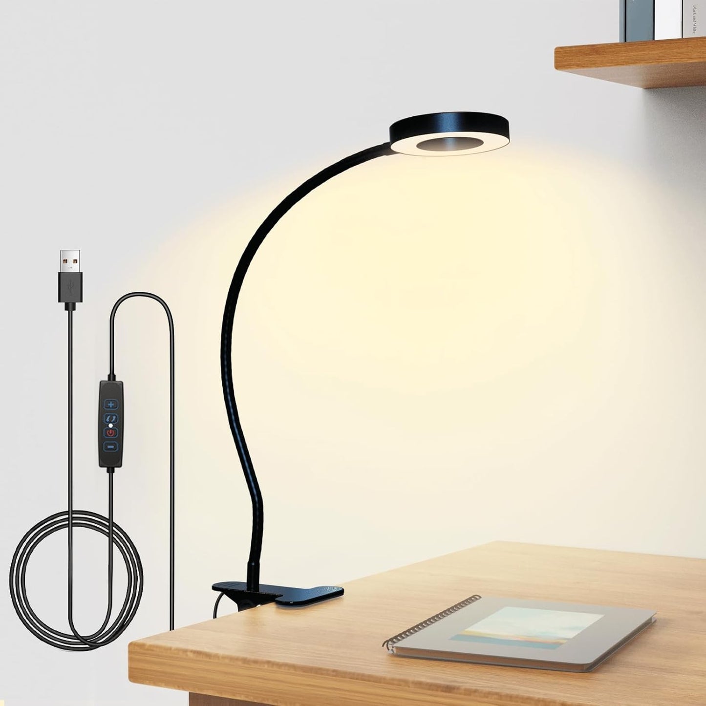 Klemleeslamp met 48 LEDs — Flexibele Zwanenhals & USB Oplaadbaar