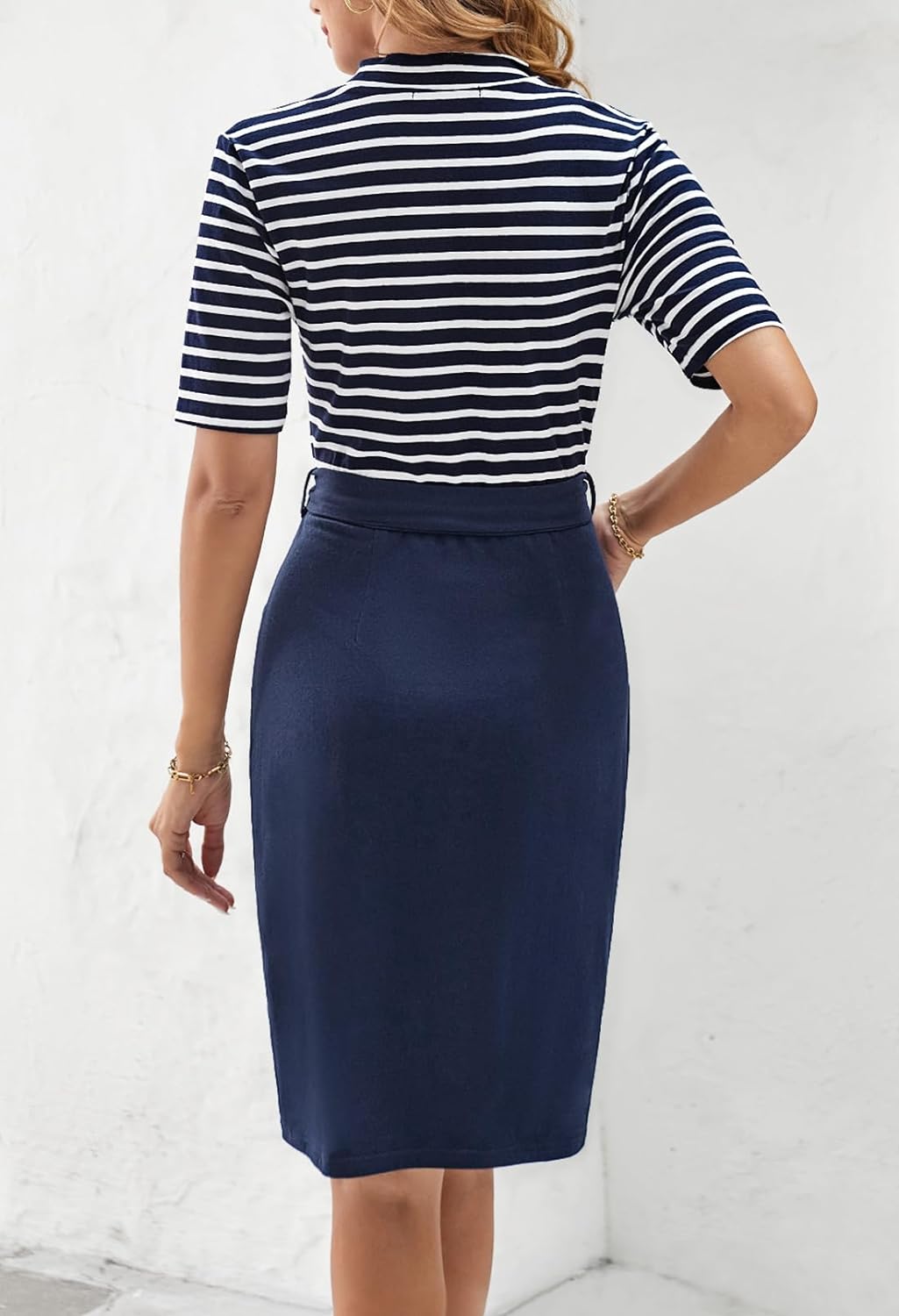 Zomerjurk Midi Gestreept T-shirt Jurk voor Vrouw