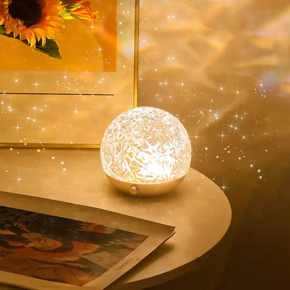 Projectielamp Golfprojectie 360° Draaibaar Dimbaar USB Slaapkamer Sfeerverlichting Kristallen Bol Wand Plafond