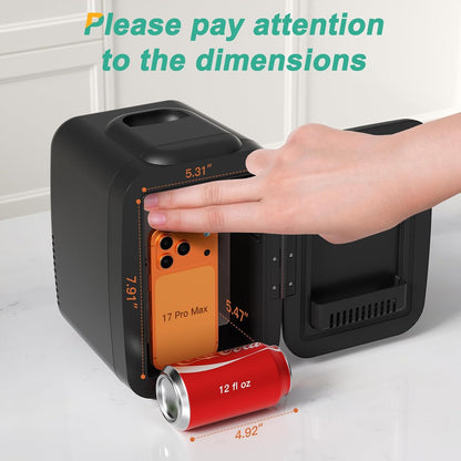 Compacte Mini Koelkast 4L Koel- & Warmfunctie Slaapkamer Kantoor Draagbaar AC/DC Energiezuinig Thuis Auto