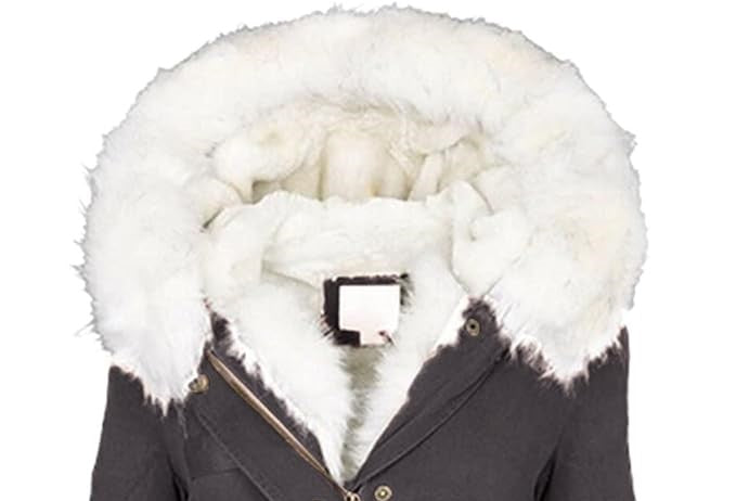 Vegan Winterjas Dames Warm met Faux Bontkraag