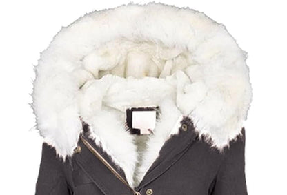 Vegan Winterjas Dames Warm met Faux Bontkraag