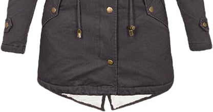 Vegan Winterjas Dames Warm met Faux Bontkraag