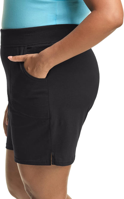 Plus Size Korte Broeken voor Dames van Katoen Jersey