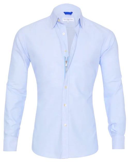 Heren Overhemd Slim Fit Stretch met Ritssluiting