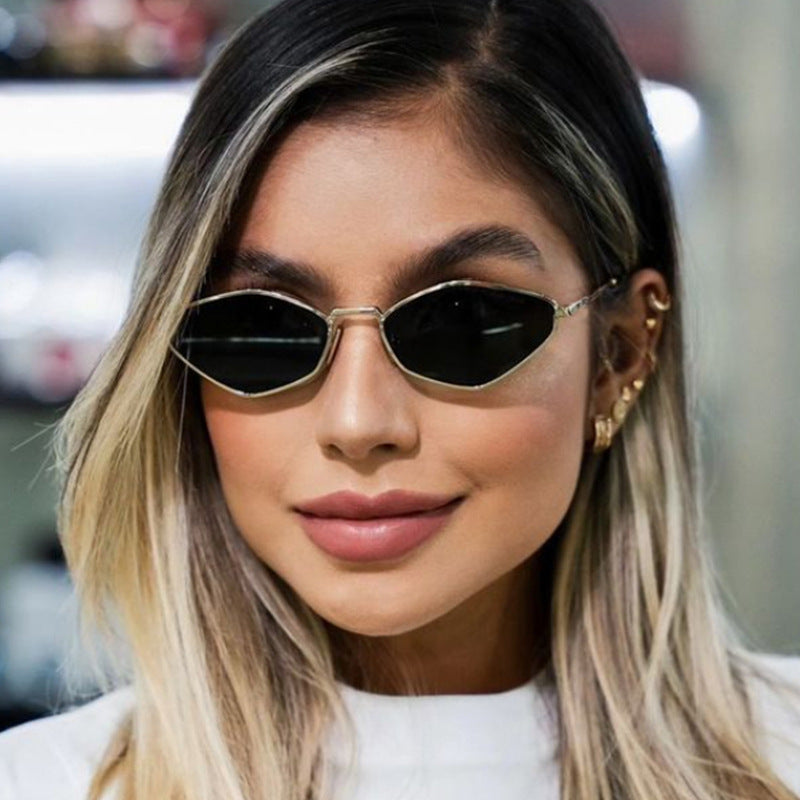 Dames Zonnebril Cat Eye Slank Metaal Montuur