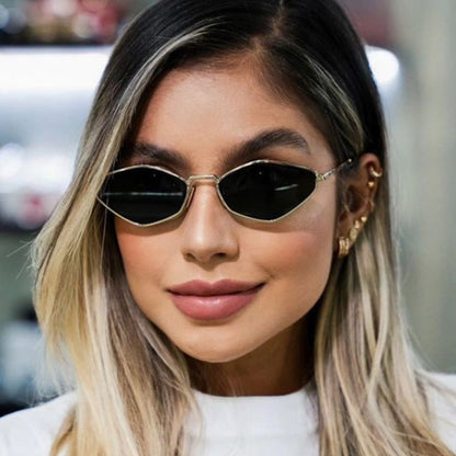 Dames Zonnebril Cat Eye Slank Metaal Montuur