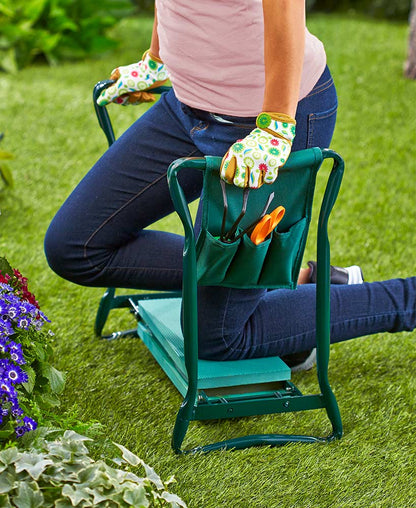 Opvouwbare Tuinknieler en Zitbank met Gereedschapstassen – Ergonomische Tuinhulp tot 150 kg