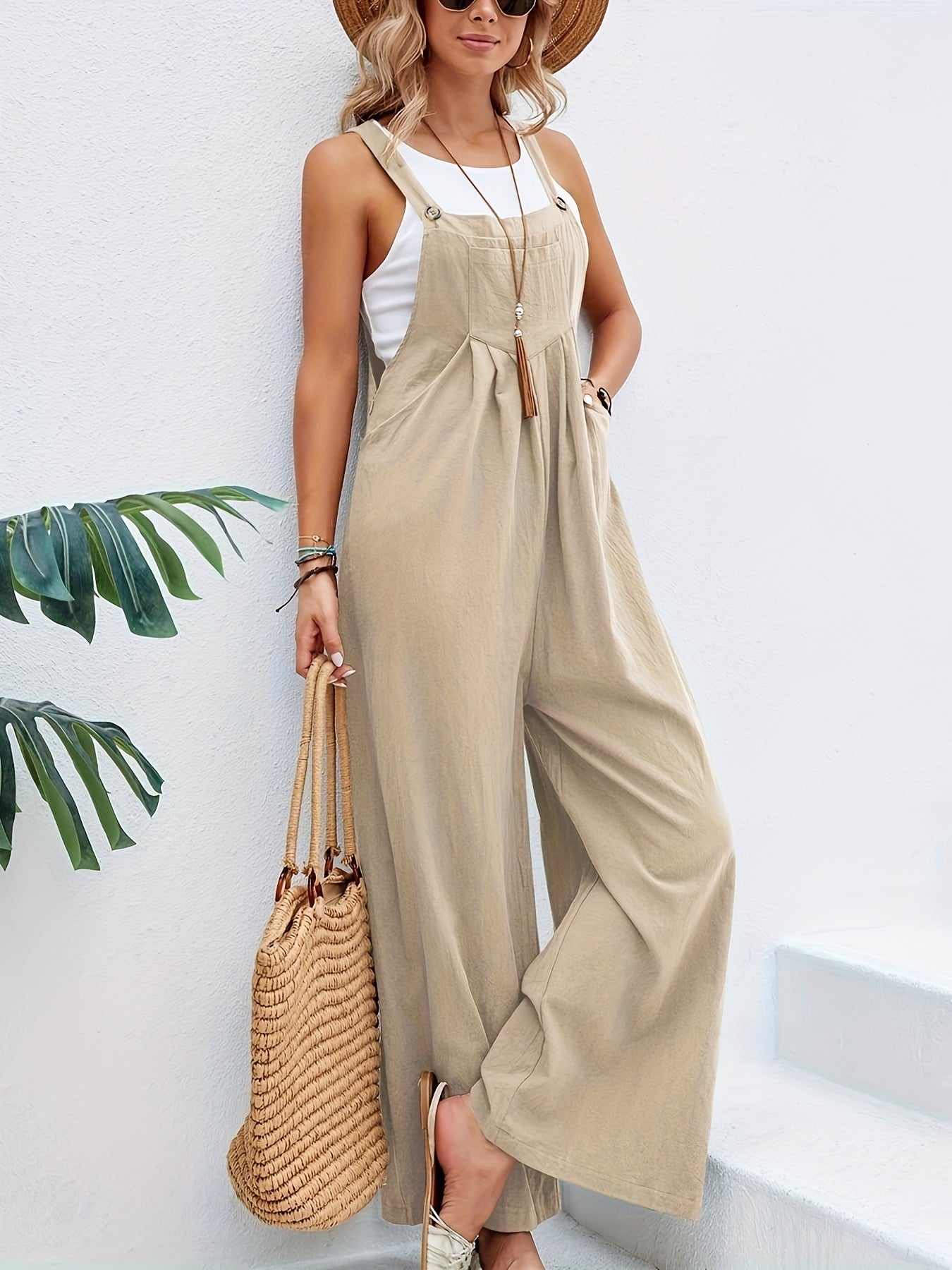 Boho Jumpsuit Zonder Mouwen voor Vrouw Zomer