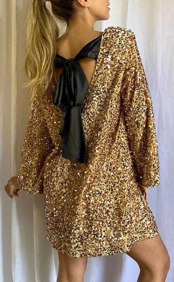 Glamour Cocktail Jurk Glitter Feestjurk voor Vrouw