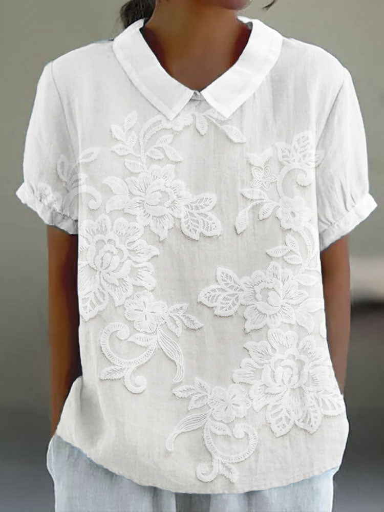 Vrouwelijke Bloemen Blouse met Katoen en Florale Prints - StudioMarella