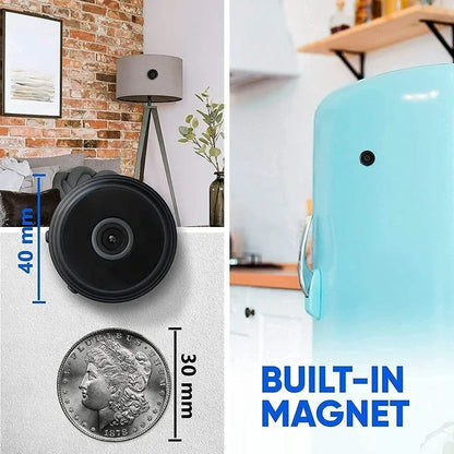 Draadloze Minibewaakingscamera met Live Audio & Video | Magnetische Beveiligingscamera voor Binnen & Buiten