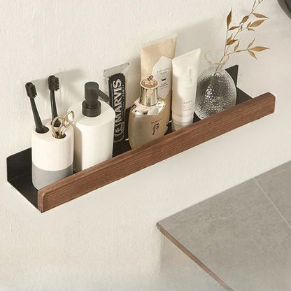 Wandrek Hout Badkamer Boorvrij Zelfklevend Houten Wandplank Keuken Badkamer Opbergplank Muurrek Organizer