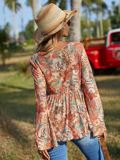 Vrouwen Top Bloemenprint V-hals Zomerjurk Stijl