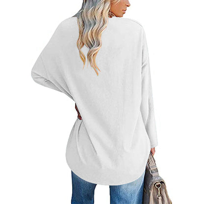 Dames T-shirt Lange Mouwen Oversized Casual V-hals