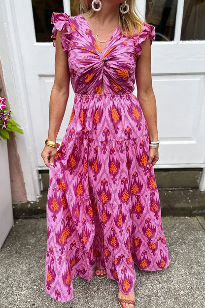 Zomerjurk Dames Retro Maxi Jurk met Elegante Details