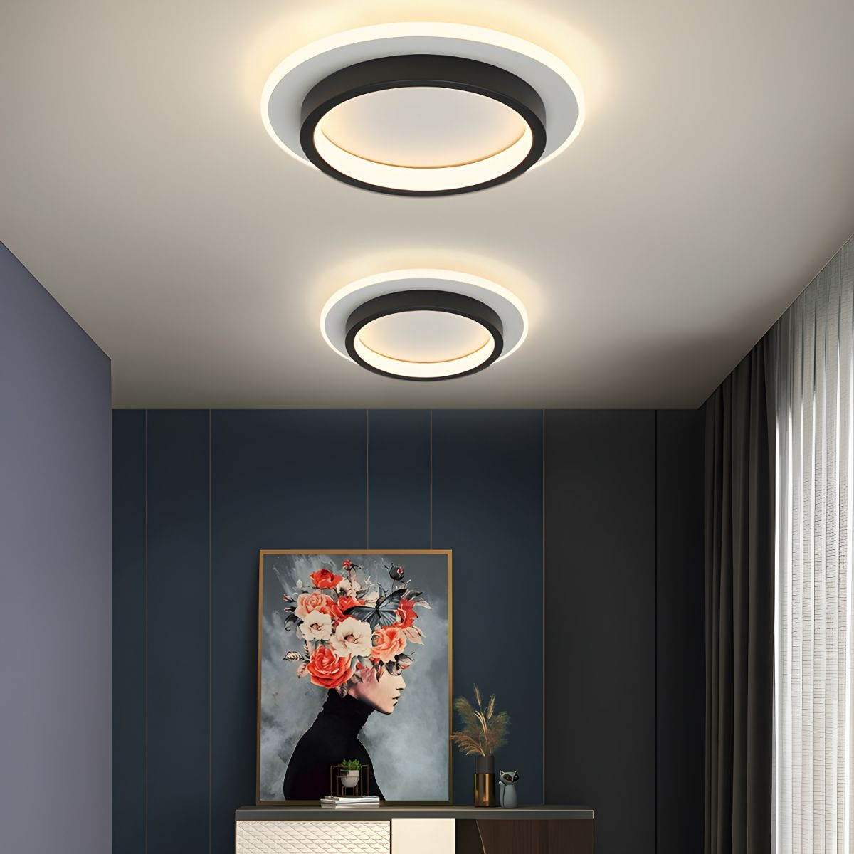 Plafondlamp Rond LED Modern Halo Design Metaal Acryl Flush Mount