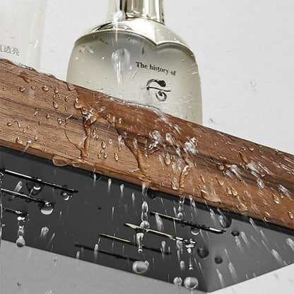 Wandrek Hout Badkamer Boorvrij Zelfklevend Houten Wandplank Keuken Badkamer Opbergplank Muurrek Organizer