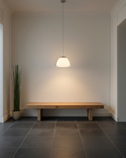 Luxe Glazen Hanglamp Met Mat En Transparant Glas In Minimalistisch Japandi Design