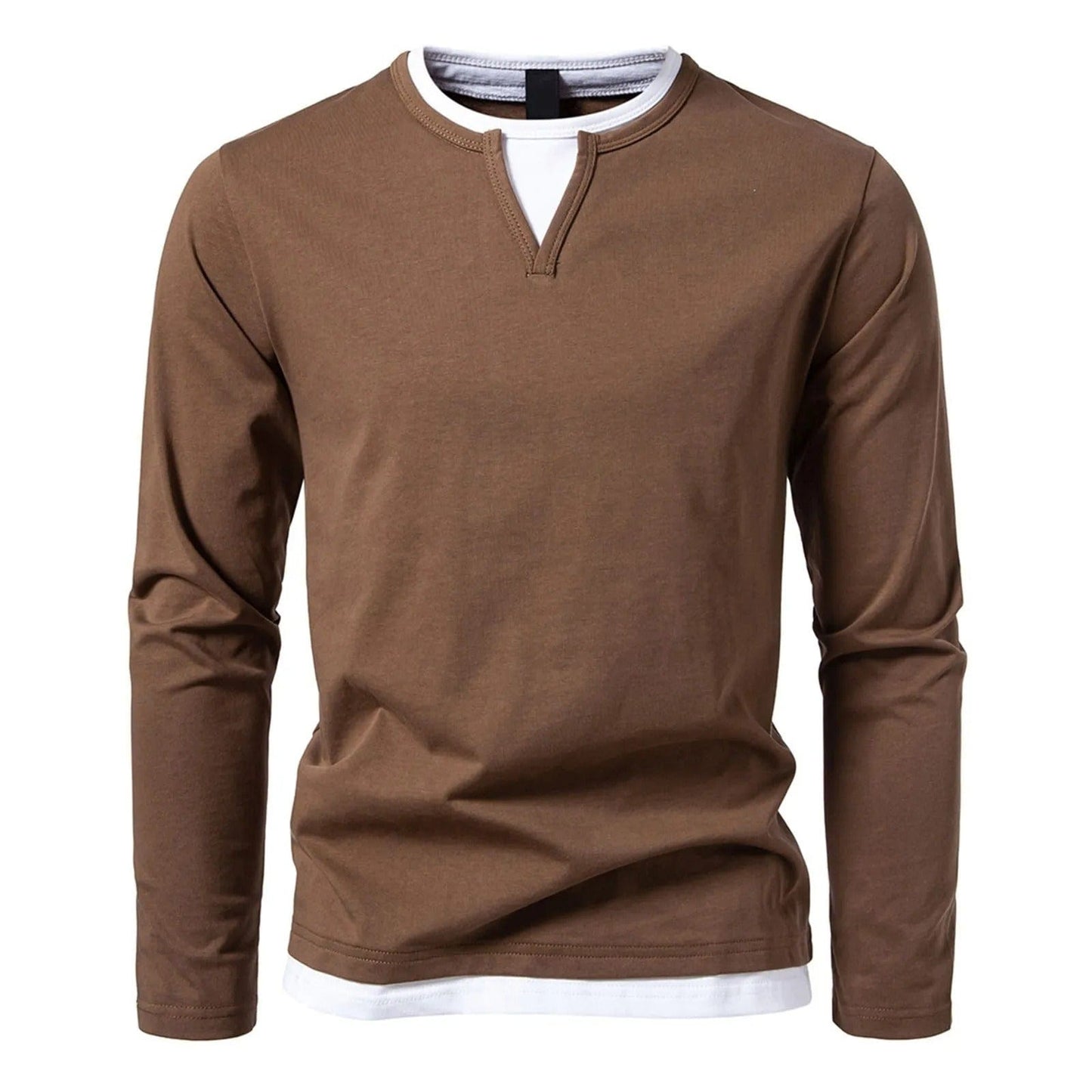 Mannen Longsleeve V-Hals Shirt Casual Kleding