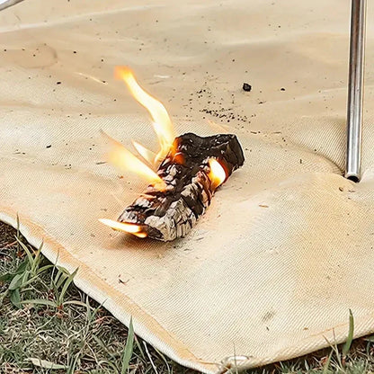 Vuurbestendige Onderlegger Hittebestendig Glasvezel 3-Laags BBQ Vuurschaal Terras Beschermmat Herbruikbaar Opvouwbaar Vuurplaatsmat Tuinhaard