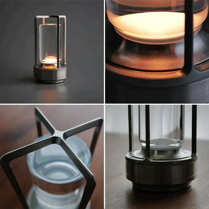Tafellamp Oplaadbaar LED Dimbaar 3 Standen Glas Metaal Zwart Goud Zilver Slaapkamer Nachtkastje Bureaulamp USB Poort Touch Bediening Sfeerlamp
