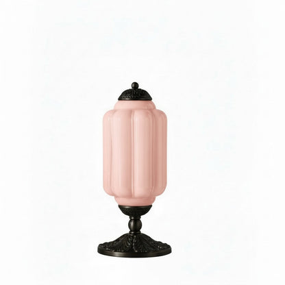Glazen Tafellamp met Scallop Design Vintage Stijl Slaapkamer Woonkamer Accentverlichting Zwart Messing Matglas