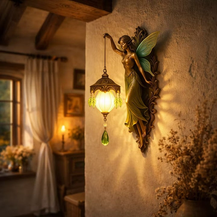 Handgemaakte Wandlamp met LED-verlichting Fantasiefiguren – Magische Sfeerverlichting voor Woonkamer Slaapkamer – Draadloze Wanddecoratie met Warmwit Licht