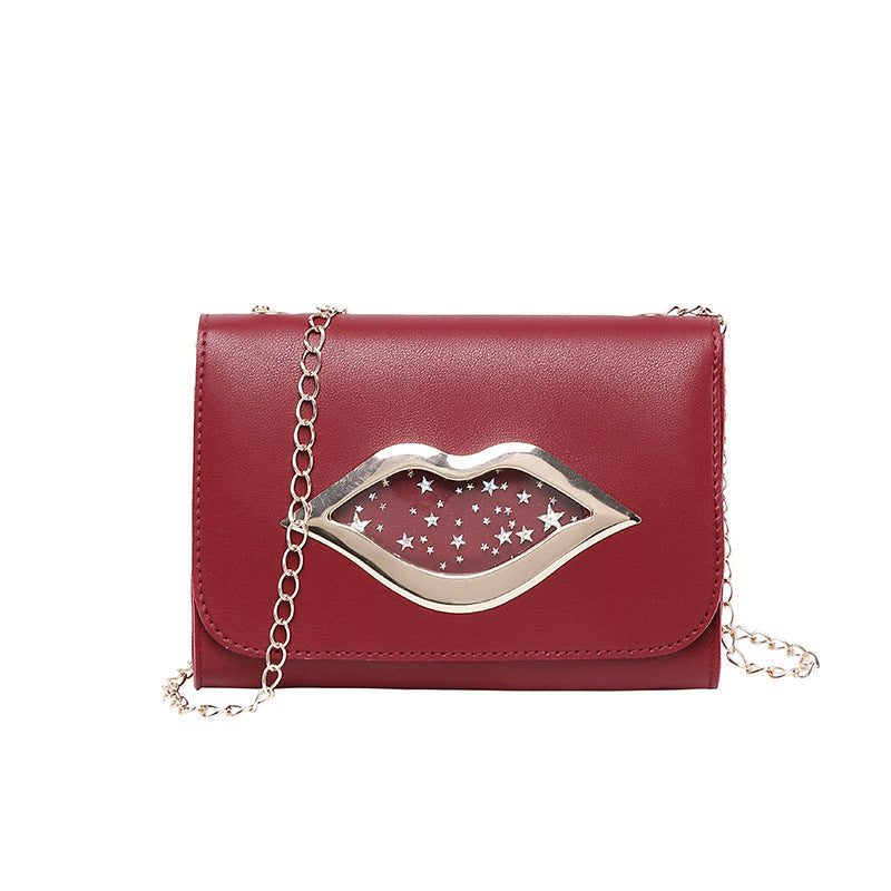 Dames Schouder tas met Ketting en Lippenstift Detail Stijlvol
