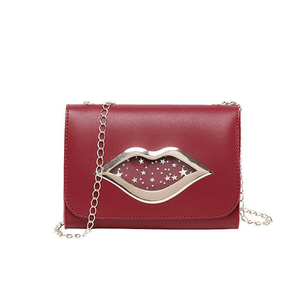 Dames Schouder tas met Ketting en Lippenstift Detail Stijlvol