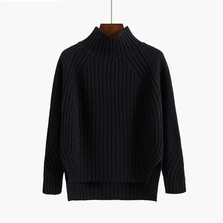 Dames Trui Mosterdgeel Geribd Warme Wintertrui