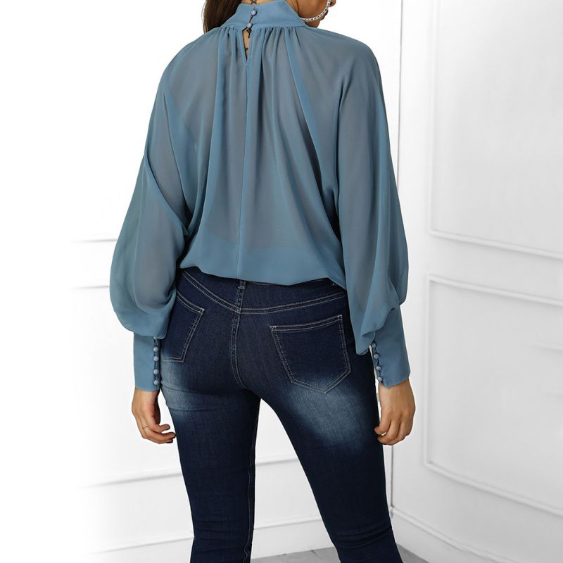 Vrouwelijke Blouse Zomerse Wijdemouwen Stijl
