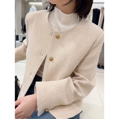 Korte Dames Blazer Wol Warm en Stijlvol