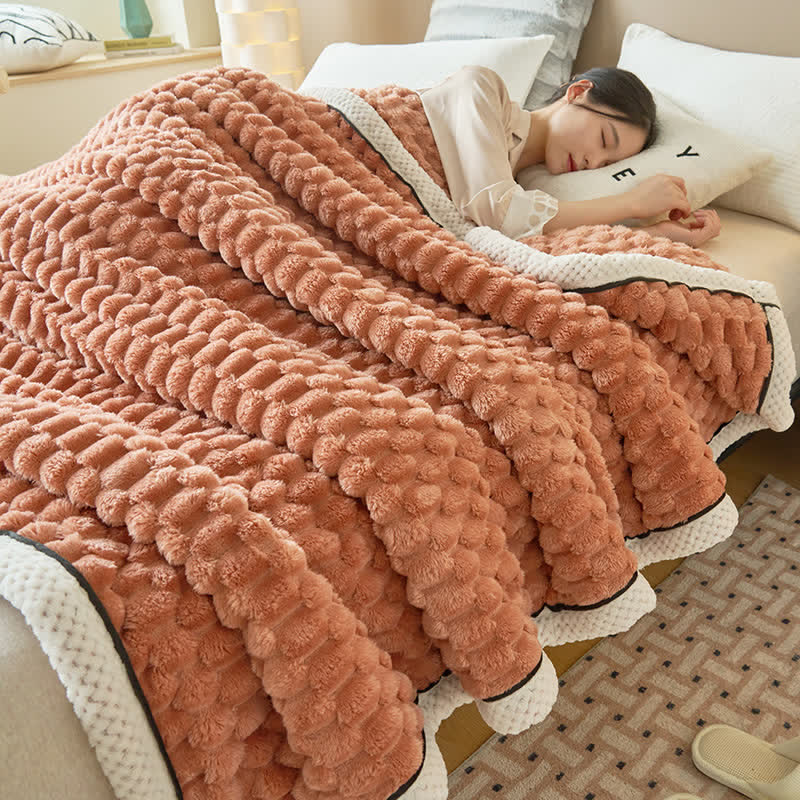 Zachte Coral Fleece Deken – Warme Omkeerbare Plaid voor Bank & Bed