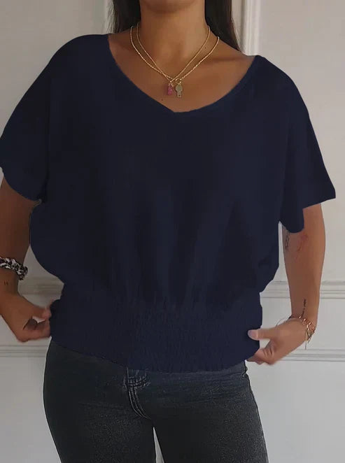 Dames T-shirt Korte Mouwen V-hals Zomer