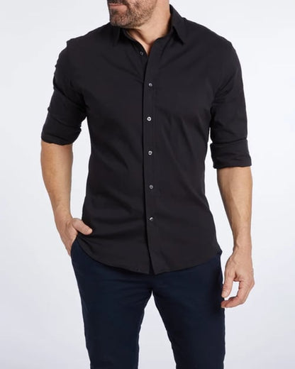 Heren Overhemd Slim Fit Stretch met Ritssluiting