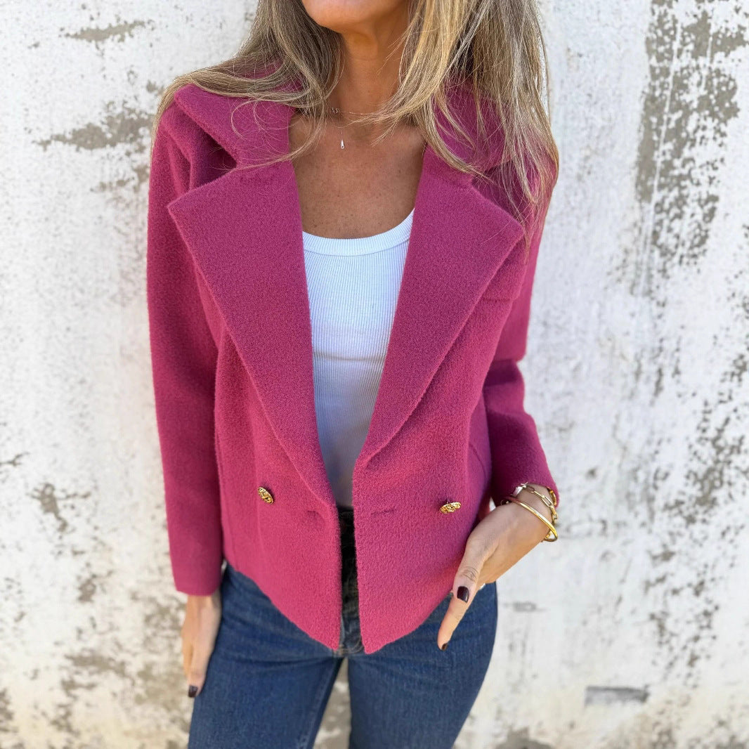 Dames Blazer Jas Zwart Met Knopen Stijlvolledig