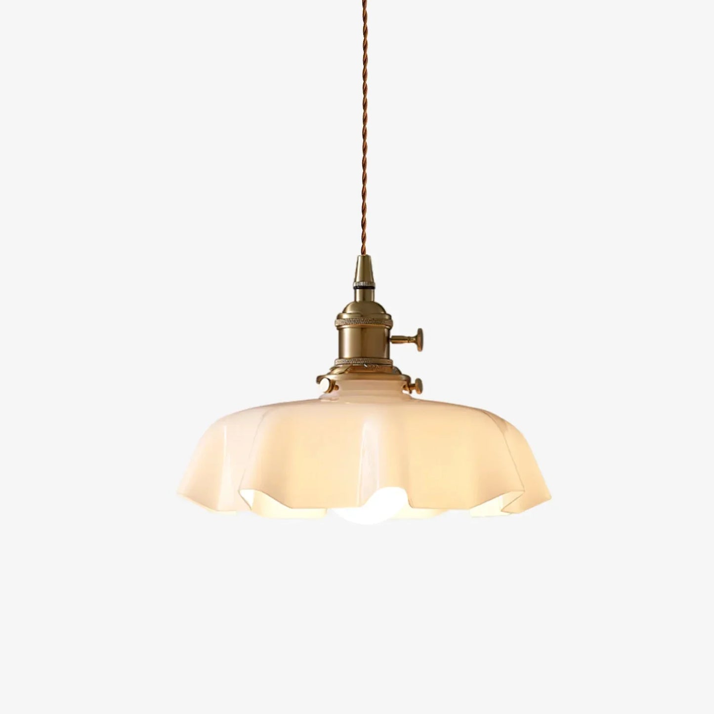 Franse stijl hanglamp messing glas 25 cm crème eetkamer verlichting vintage plafondlamp klassiek design keuken bar