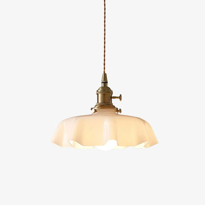 Franse stijl hanglamp messing glas 25 cm crème eetkamer verlichting vintage plafondlamp klassiek design keuken bar