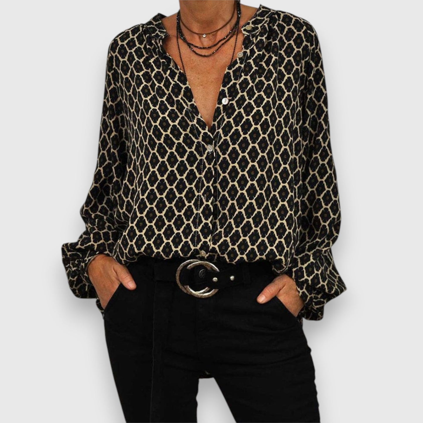 Dames Blouse Elegant Vrouwelijke Pasvorm - StudioMarella